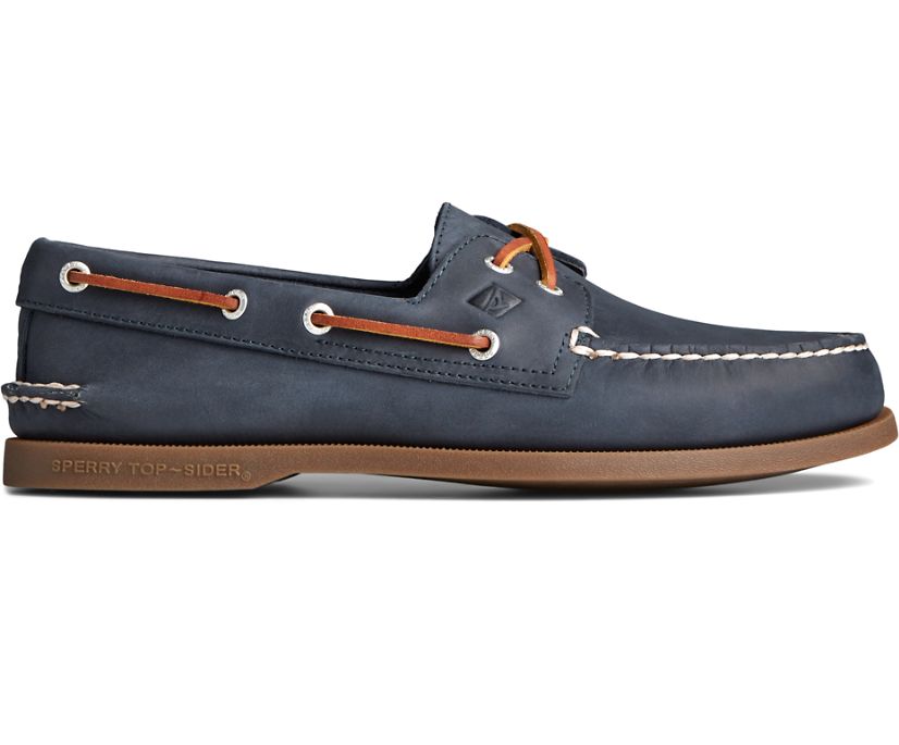 Sperry Authentic Original Cross Lace Collegiate Boat Shoes - Men's Boat Shoes - Navy [OP0138659] Spe